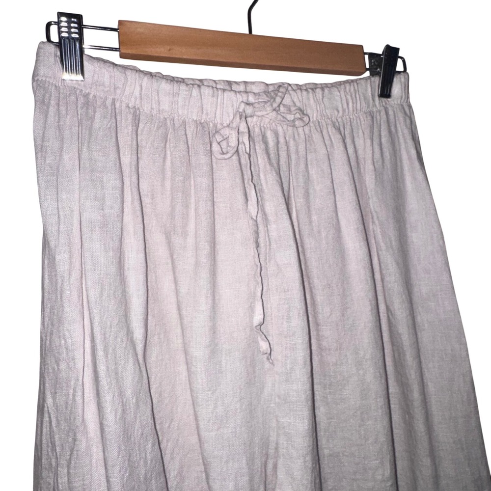 Arte In Italia 100% Linen Drawstring Pants Made in Italy Beige Womens M - Picture 4 of 10